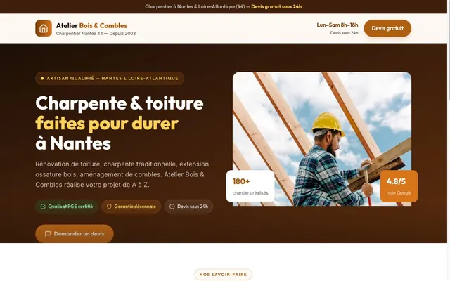 Site Atelier Bois & Combles créé avec Iris