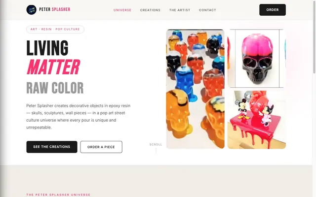 Site Peter Splasher créé avec Iris